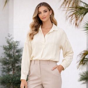 FRAME Silk Lace Trim Blouse – Off White
Size: XS excellent like-new condition